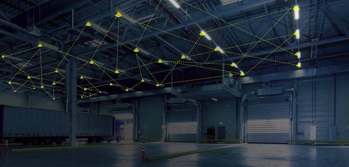 Die INGY-Technologie in der Beleuchtung ermöglicht ein skalierbares IoT Backbone ohne Kabel in der Lagerhalle. (Foto: INGY)