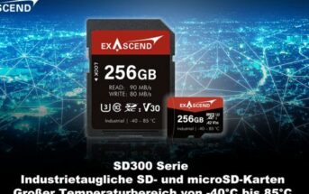 Exascend bietet IoT-Edge-Speicher in Industriequalität mit SD- und MicroSD-Karten SD300 (Foto: Exascend Co., Ltd.)